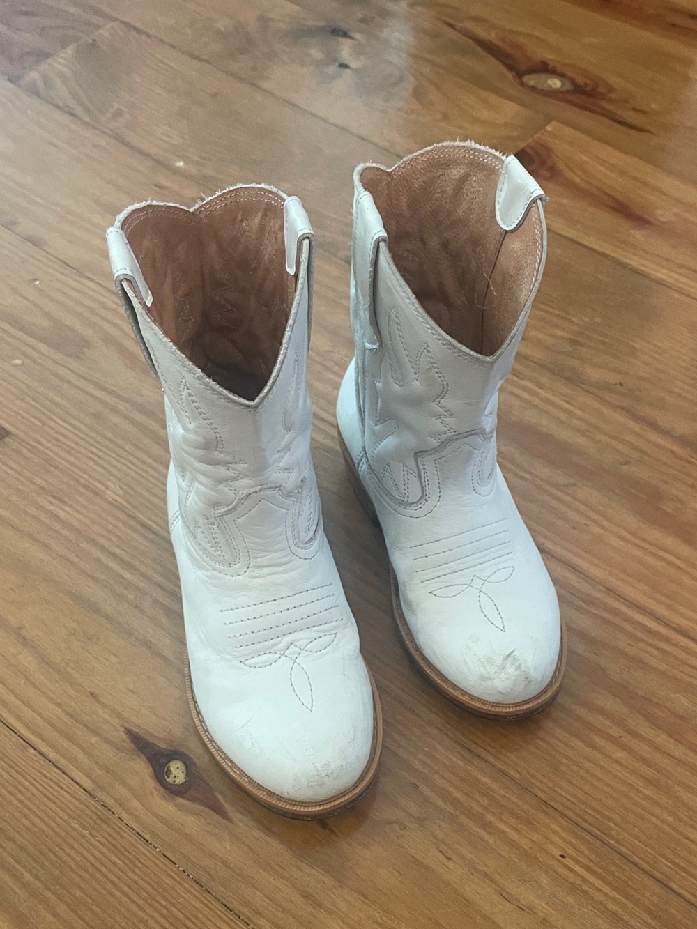 Kids Mikeleon White Western Cowboy Boots - Classic Style handcrafted 100 leather